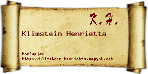 Klimstein Henrietta névjegykártya